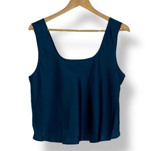 NWT Victoria's Secret Deep Sea Dark Blue Shiny Cami Women's Top Sz Large